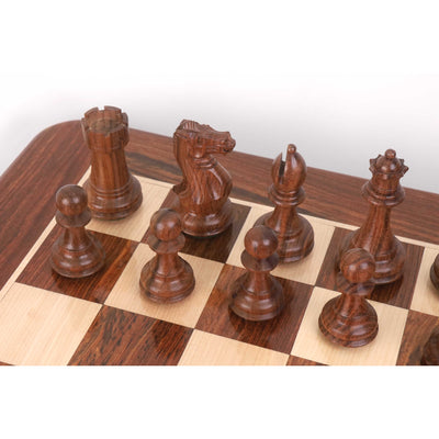 Combo of 22" Tournament Golden Rosewood Chess Board Table - 25" Height with 4.1" Pro Staunton Weighted Sheesham Wood Chess Pieces