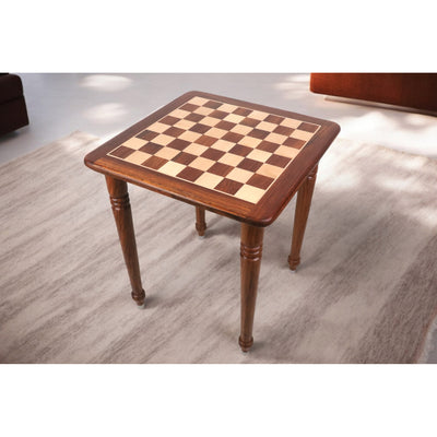 Combo of 22" Tournament Golden Rosewood Chess Board Table - 25" Height with 4.1" Pro Staunton Weighted Sheesham Wood Chess Pieces