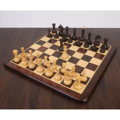 3.8" Candidates Series Minimalist Chess Set- Chess Pieces Only- Boxwood & Ebonised Boxwood