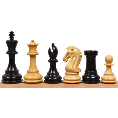 Combo of 3.9" Craftsman Series Staunton Chess Set - Pieces in Ebony Wood with Board and Box