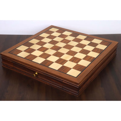 20” Legacy Golden Rosewood Luxury Chess Board with Velvet Storage Drawers