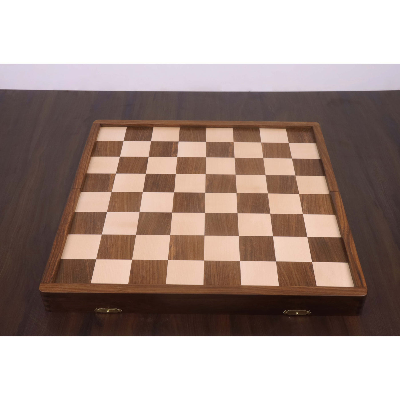 1950's Dubrovnik Chess Board Folding Style in Golden Rosewood & Maple Wood with Internal Storage - 57 mm square