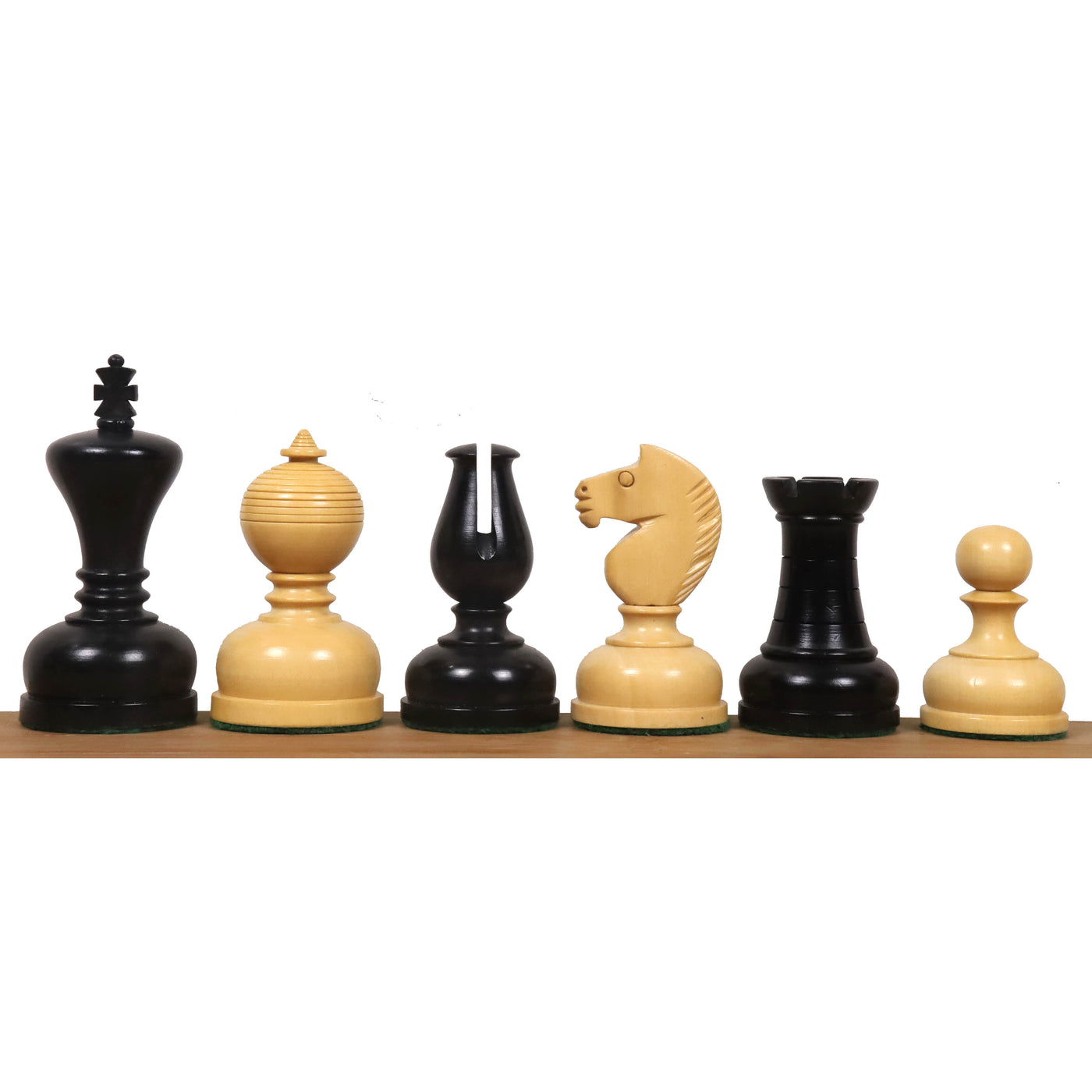 Slightly Imperfect 3.1" Library Series Staunton Chess Set - Chess Pieces Only - Weighted Ebonised Boxwood