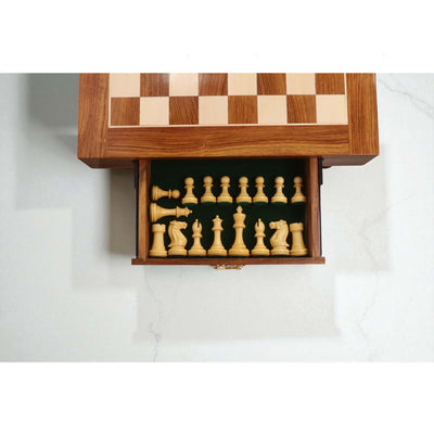23" Tournament Chess Board Table with 4.1" Pro Staunton Weighted Wooden Chess Pieces - Golden Rosewood