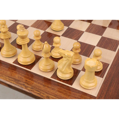 Combo of 22" Tournament Golden Rosewood Chess Board Table - 25" Height with 4.1" Pro Staunton Weighted Sheesham Wood Chess Pieces