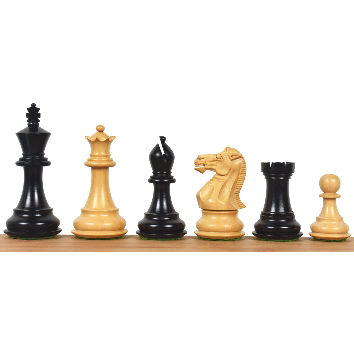 3.6" Professional Staunton Chessnut Sensor Compatible Set- Chess Pieces Only- Ebonised Boxwood