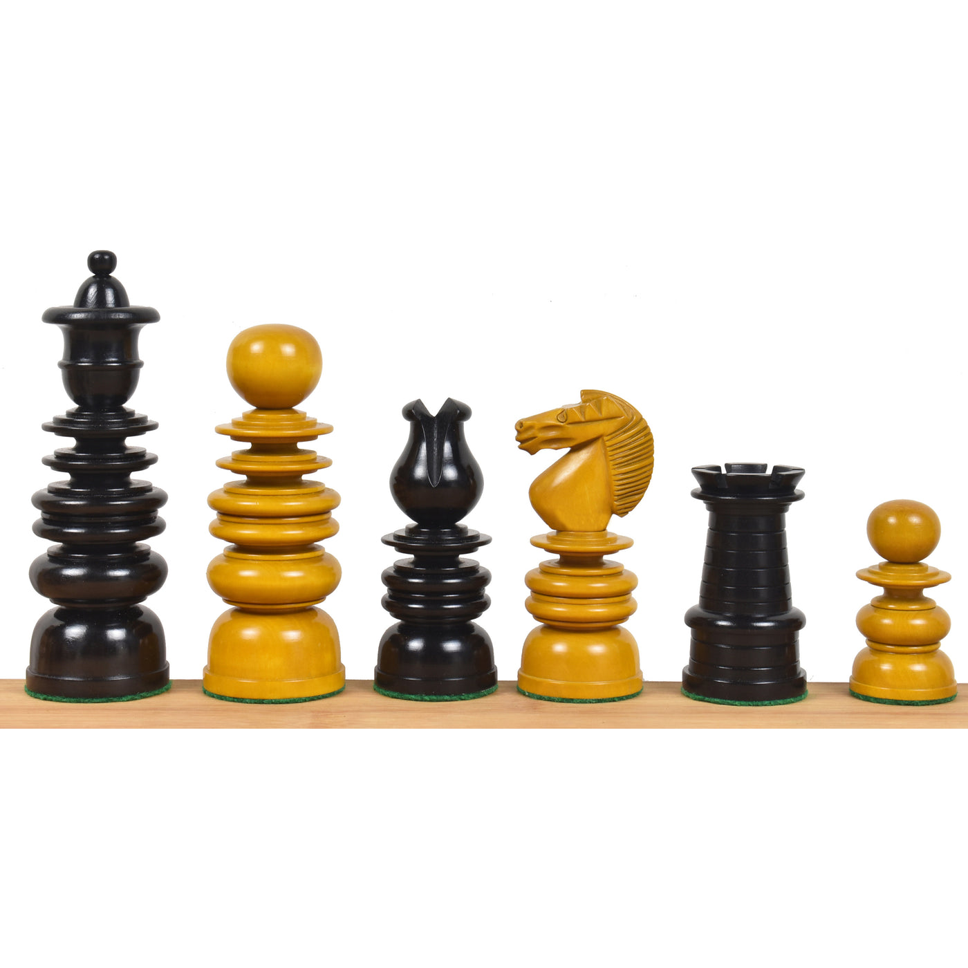 Slightly Imperfect 4.3" St. George Pre-Staunton Calvert Chess Set- Chess Pieces Only-Antiqued Boxwood And Ebony