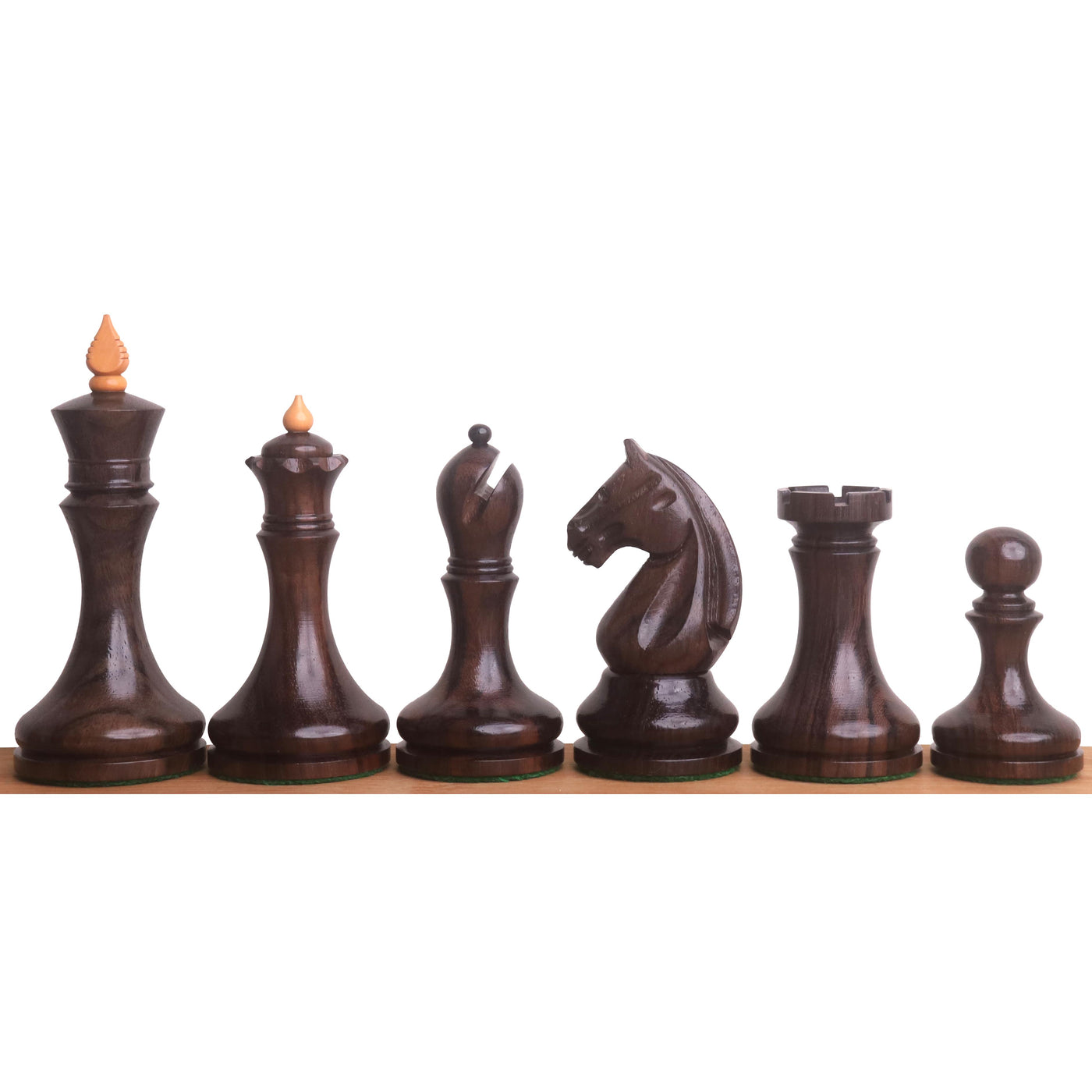 3.8" Candidates Series Minimalist Chess Set- Chess Pieces Only- Rosewood & Antiqued Boxwood