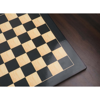 17" Ebony & Maple Wood Printed Chess Board- 45mm square- Gloss Finish