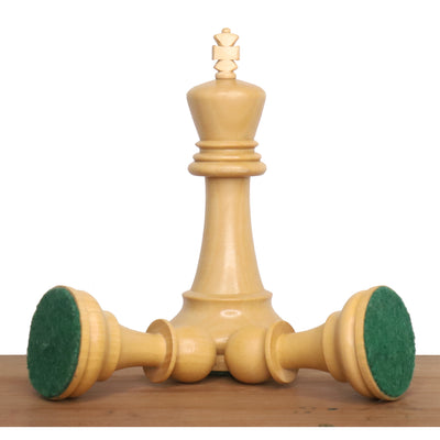 Combo of 4" Leningrad Staunton Chess Set - Pieces in Golden Rosewood with Board and Box