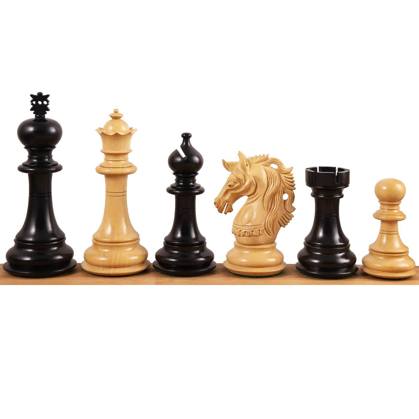 4.6" Prestige Luxury Staunton Chess Set - Chess Pieces Only -Natural Ebony Wood- Triple Weighted