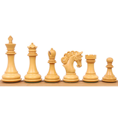 3.3" Spiraled Steed Luxury Chess Set- Chess Pieces Only - Bud Rosewood & Boxwood