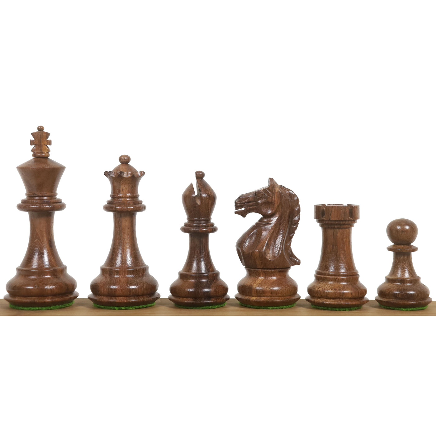 3.75" Queens Gambit Staunton Chess Set - Chess Pieces Only - Weighted Golden Rosewood