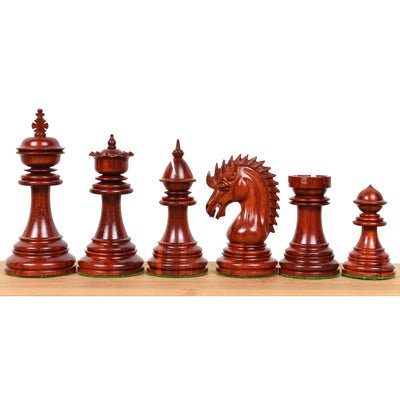 Combo of 4.4" Dragon Luxury Staunton Chess Set - Pieces in Bud Rosewood with Board and Box