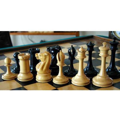 Slightly Imperfect 19th century B & Co reproduced Chess Set- Chess Pieces Only- Genuine Ebony Wood - 4.3"