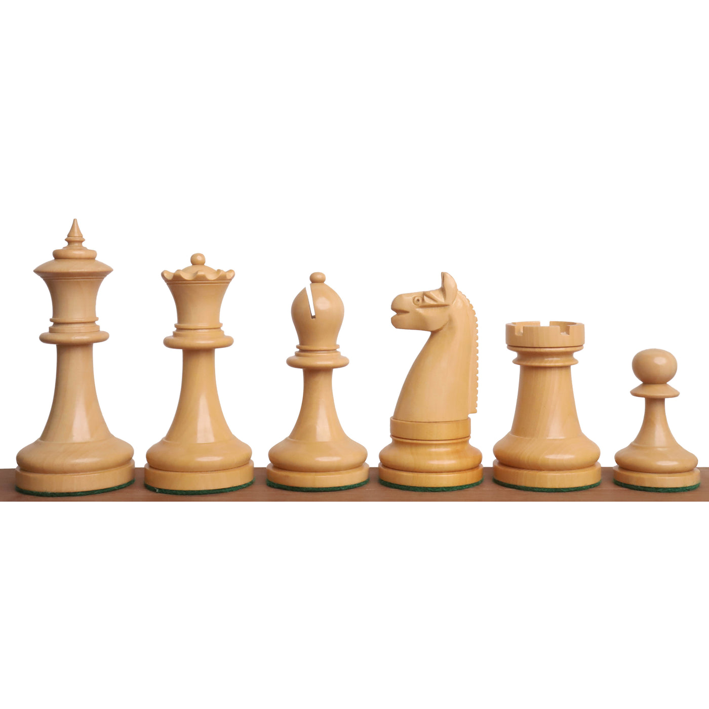 1900s' American Chess Company Reproduction Chess Set - Chess Pieces Only - Ebony & Boxwood - 3.9" King