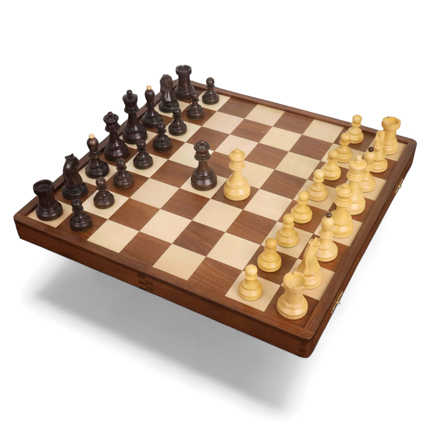 1950s' Fischer Dubrovnik Chess Pieces with Folding Style Dubrovnik Chess Board