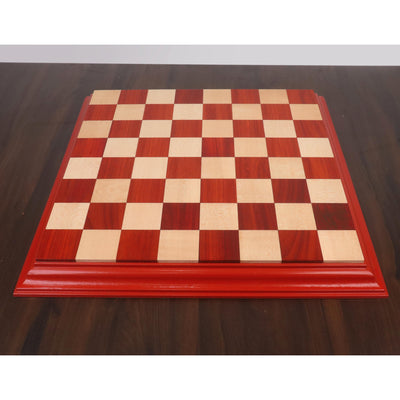 21" Bud Rosewood & Maple Wood Luxury Chessboard with Carved Border- 57 mm Square