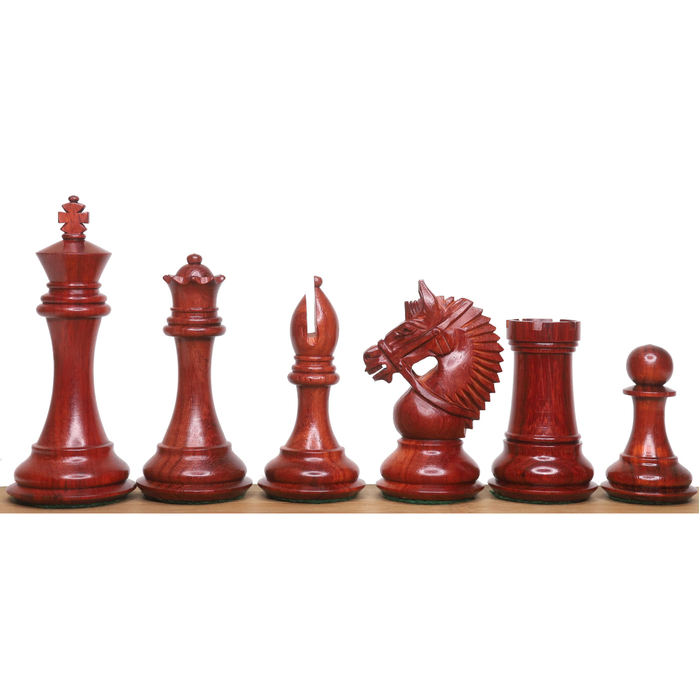 Slightly Imperfect 4.2" American Staunton Luxury Chess Set- Chess Pieces Only-Triple Weighted Budrose Wood