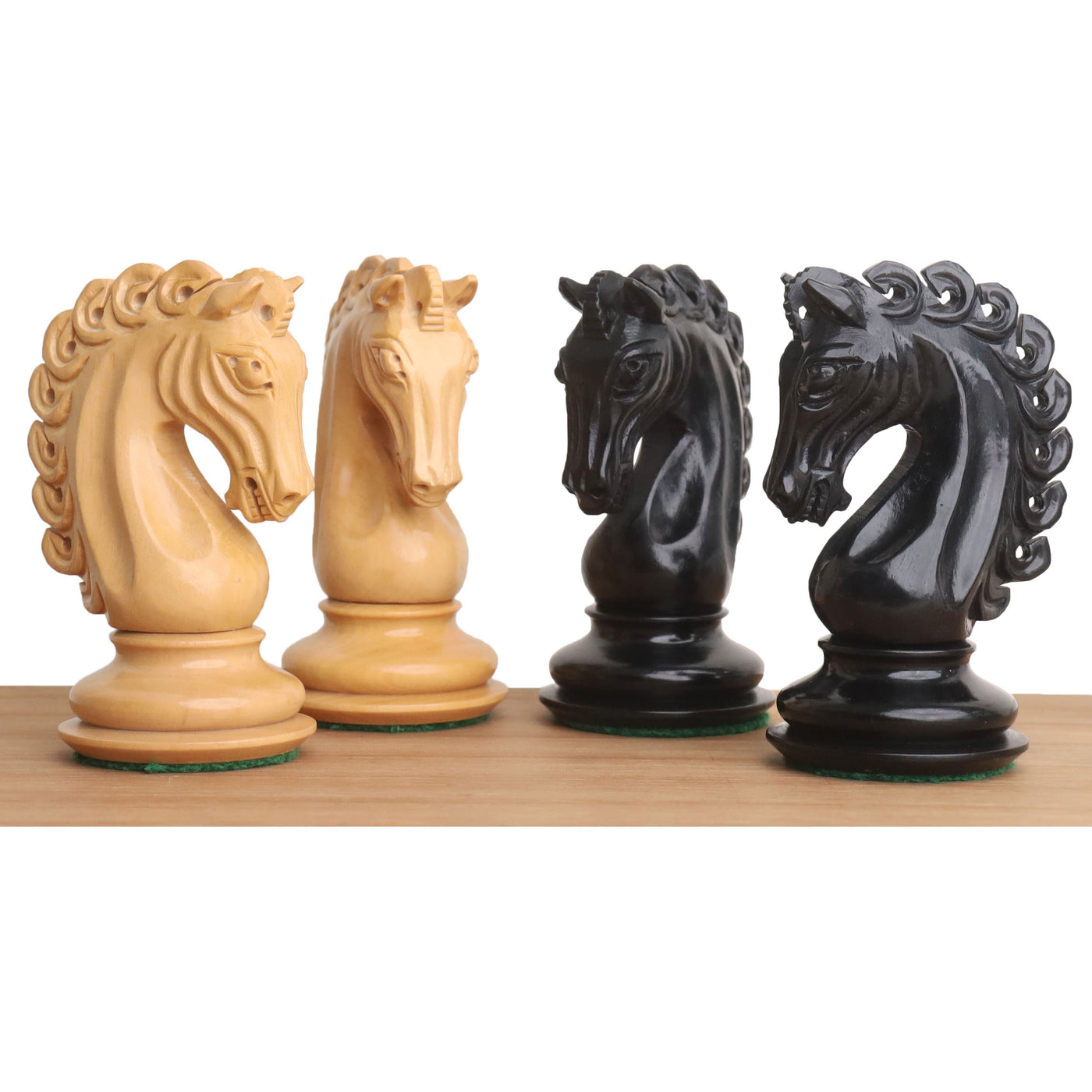 Combo of 4.6" Avant Garde Triple Weighted Luxury Staunton Ebony Wood Chess Pieces with 23" Printed Chessboard and Storage Box