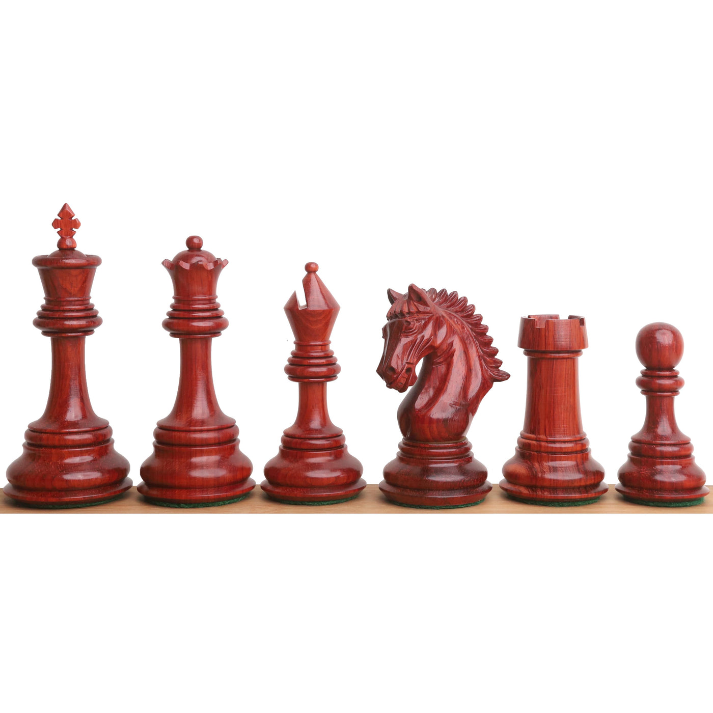 4.5" Tilted Knight Luxury Staunton Chess Set - Chess Pieces Only -Bud Rosewood & Boxwood