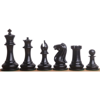 Slightly Imperfect 1849 Original Staunton Chess Set - Chess Pieces Only - Distress Antiqued Boxwood & Ebony - 4.5" King