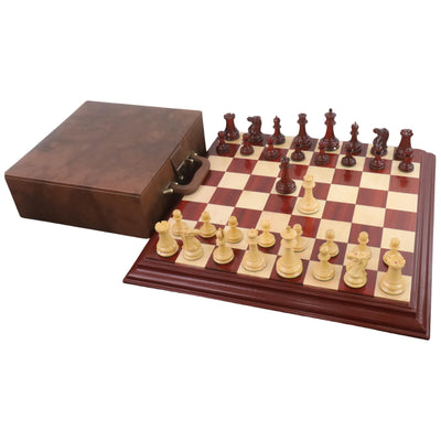 Slightly Imperfect 1849 Jacques Cook Staunton Collectors Chess Set - Chess Pieces Only- Bud Rosewood - 3.75"