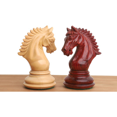 4.5" Tilted Knight Luxury Staunton Chess Set - Chess Pieces Only -Bud Rosewood & Boxwood