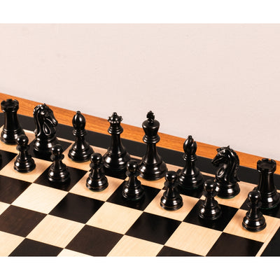 Timeless 21" Ebony & Maple Chessboard with 3.9" Luxury Craftsman Staunton Pieces in Ebonised Boxwood