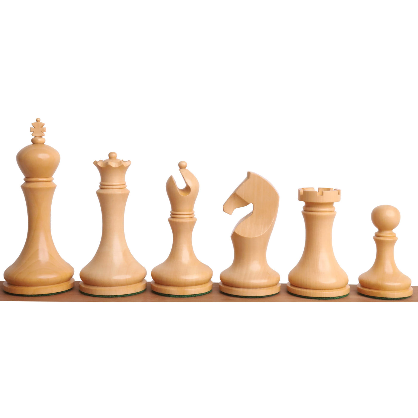 3.9" Zadar Series Modern Minimalist Chess Set- Chess Pieces Only- Weighted Ebonised Boxwood