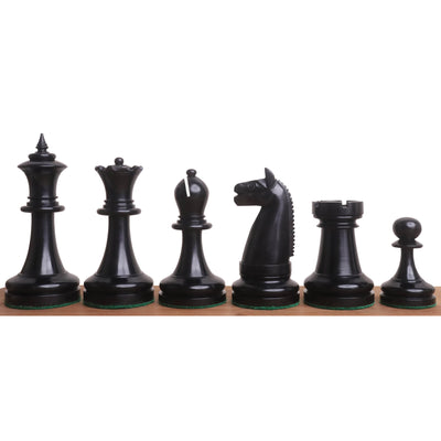 1900s' American Chess Company Reproduction Chess Set - Chess Pieces Only - Ebony & Boxwood - 3.9" King