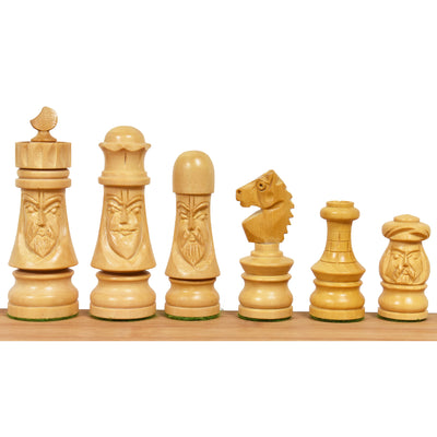 Slightly Imperfect 3.5" Crescent Mannequin Hand Carved Chess Set- Chess Pieces Only - Golden Rosewood