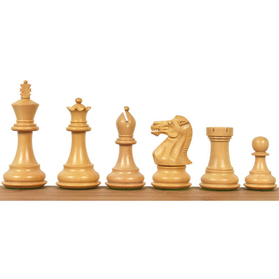 Luxury Borderless Wooden Chess Board with Staunton Chess Pieces