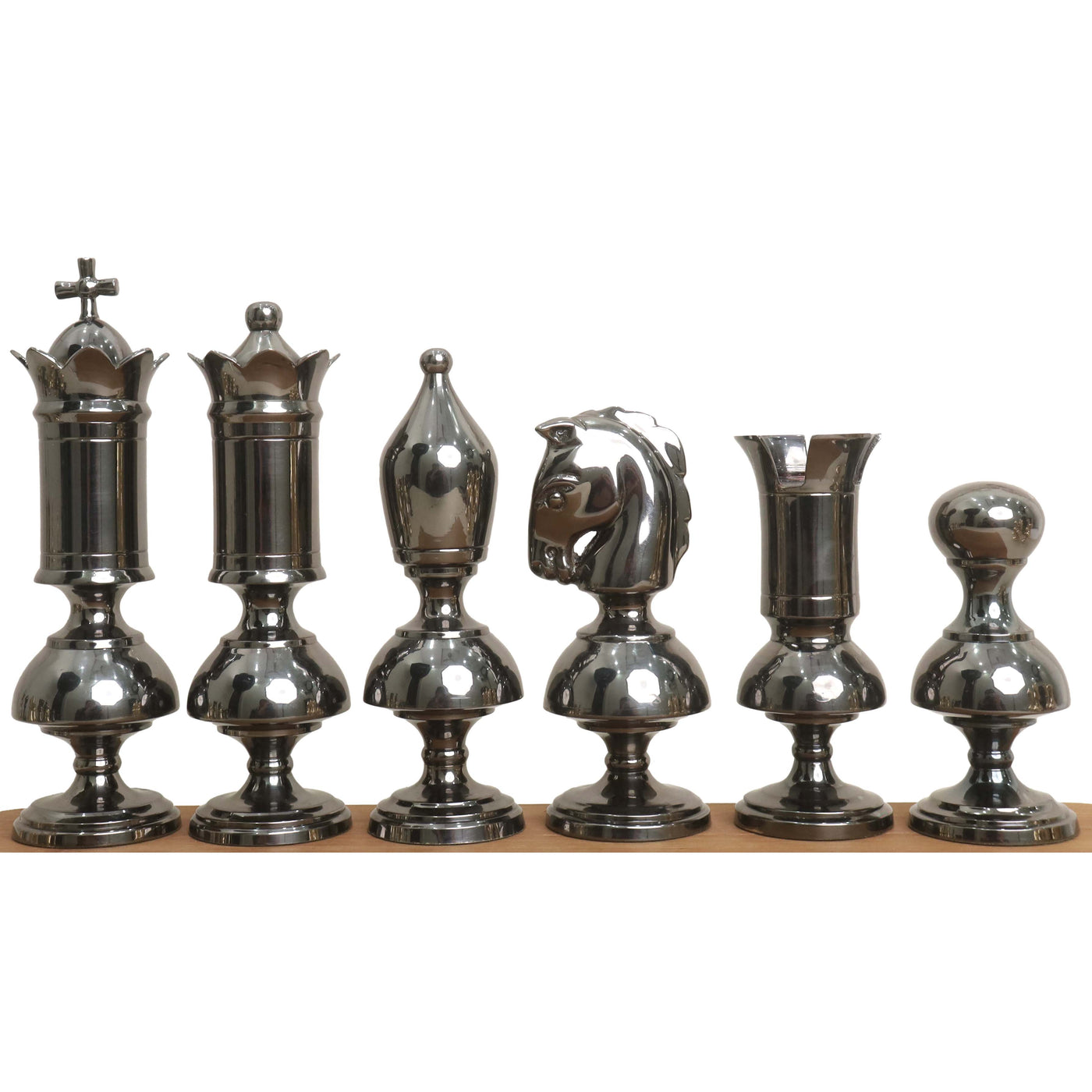 6” Giant Victorian Series Brass Metal Luxury Combo Chess Set - Pieces in Metal with 25" Ebony Wood  Chess board