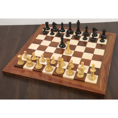 Slightly Imperfect 3.7" Reproduced Drueke Player's Choice Chess Set - Chess Pieces Only- Ebonised Boxwood