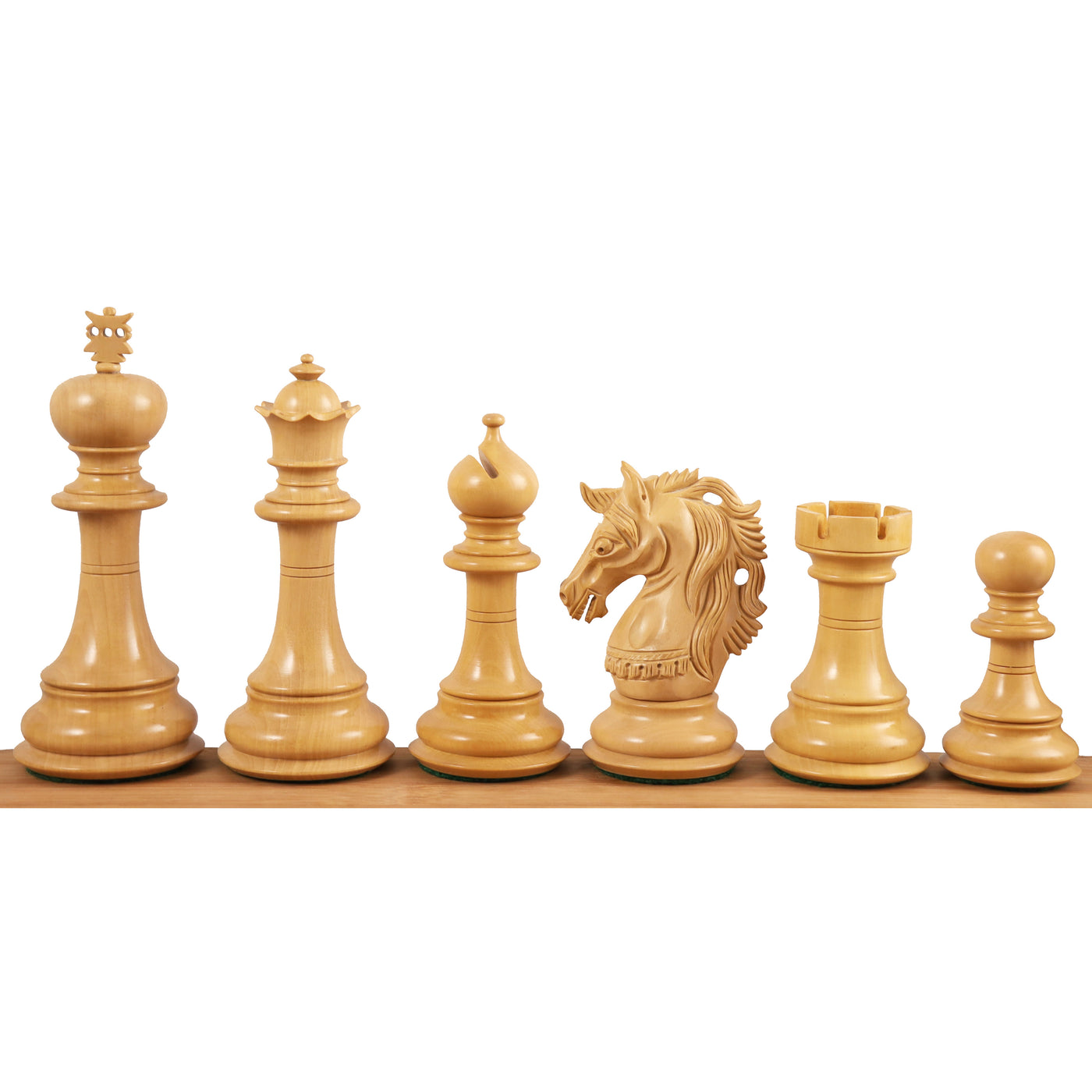 4.6" Prestige Luxury Staunton Chess Set - Chess Pieces Only -Natural Ebony Wood- Triple Weighted