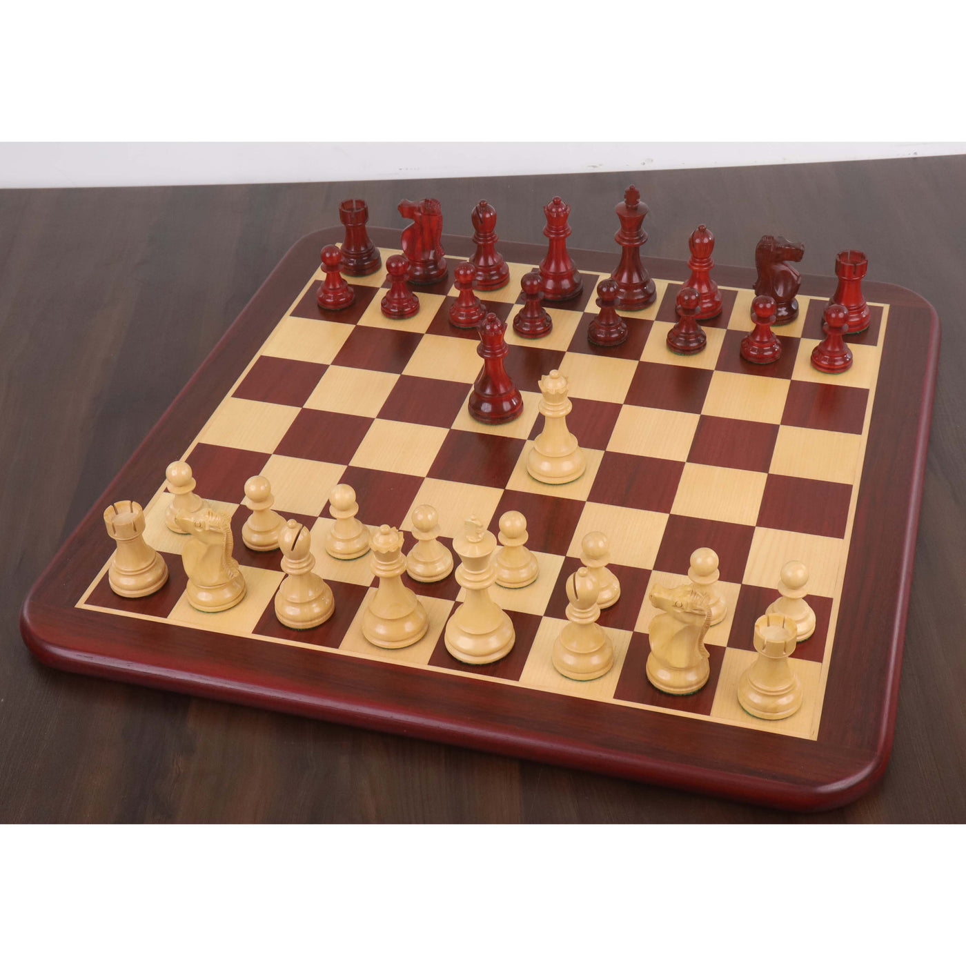 1972 Championship Fischer Spassky Chess Set - Chess Pieces Only - Double Weighted Bud Rosewood