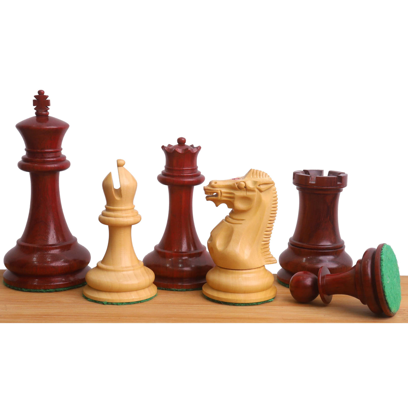 Combo of 1849 Jacques Cook Staunton Chess Pieces - Bud Rosewood with 21" Board and Storage Box