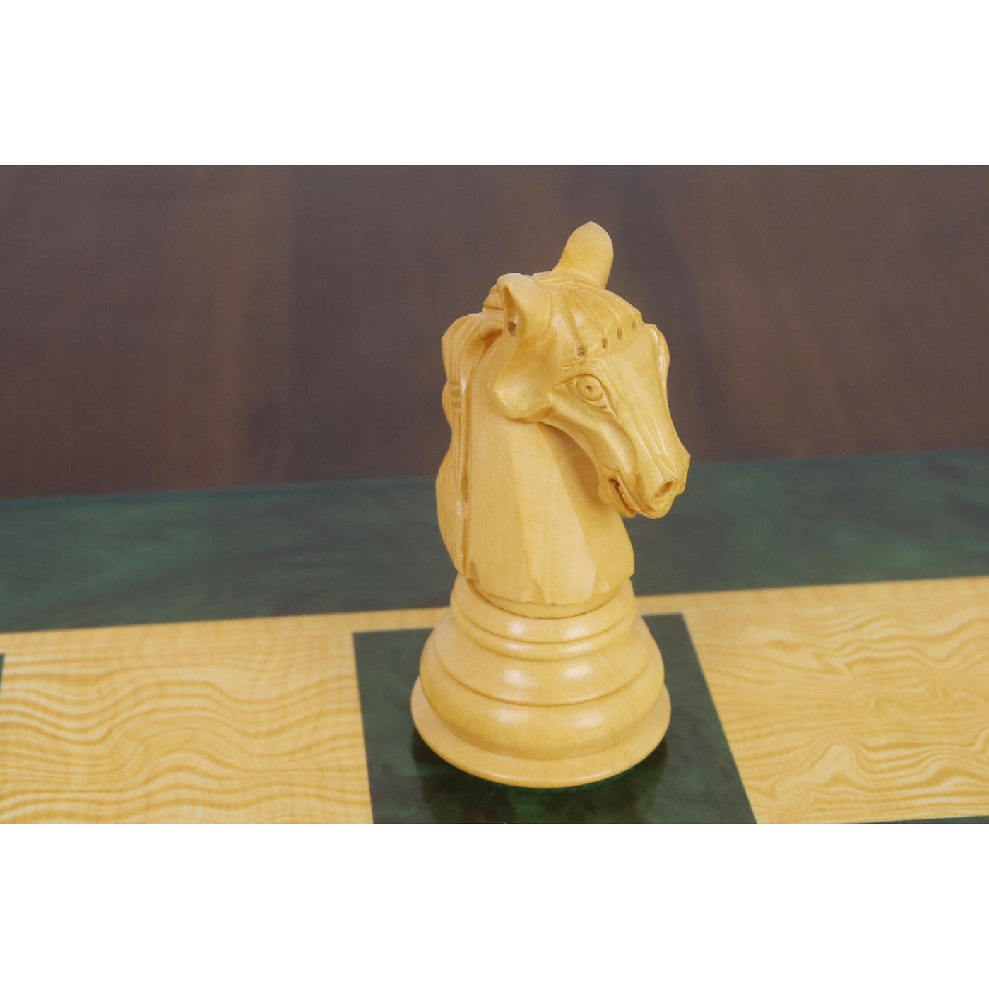 Combo of 4.6″ Rare Columbian Triple Weighted Ebony Wood Luxury Chess Pieces with 23" Printed Chessboard and Storage Box
