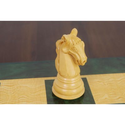 Combo of 4.6″ Rare Columbian Triple Weighted Ebony Wood Luxury Chess Pieces with 23" Printed Chessboard and Storage Box