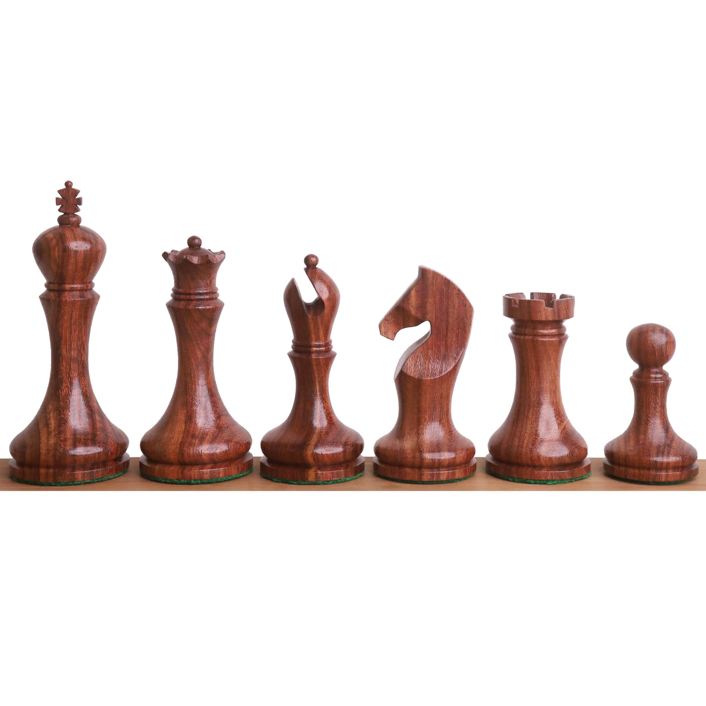 3.9" Zadar Series Modern Minimalist Chess Set- Chess Pieces Only- Weighted Golden Rosewood