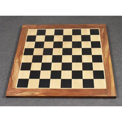 Exquisite 23" Ebony & Maple Chessboard with 4.6" Mogul Staunton Luxury Pieces in Ebony Wood