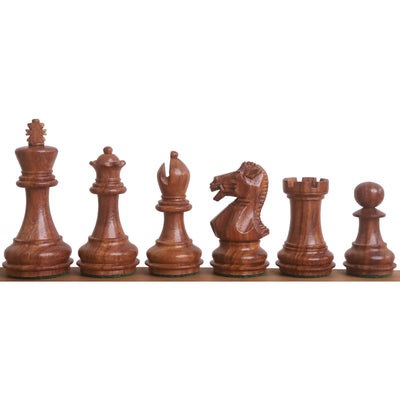 3.1" Chamfered Base Staunton Chess Set- Chess Pieces Only - Weighted Golden Rosewood