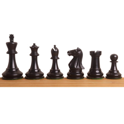 3.6" Golden Castle Craftsman Reproduction Chess Set - Chess Pieces Only - Antiqued & Ebonised Boxwood