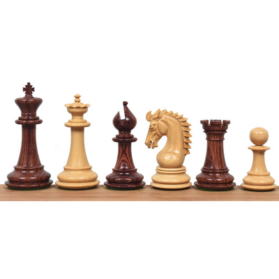 Luxury 21" Rosewood & Maple Chessboard with 3.7" Emperor Series Staunton Pieces in Rosewood