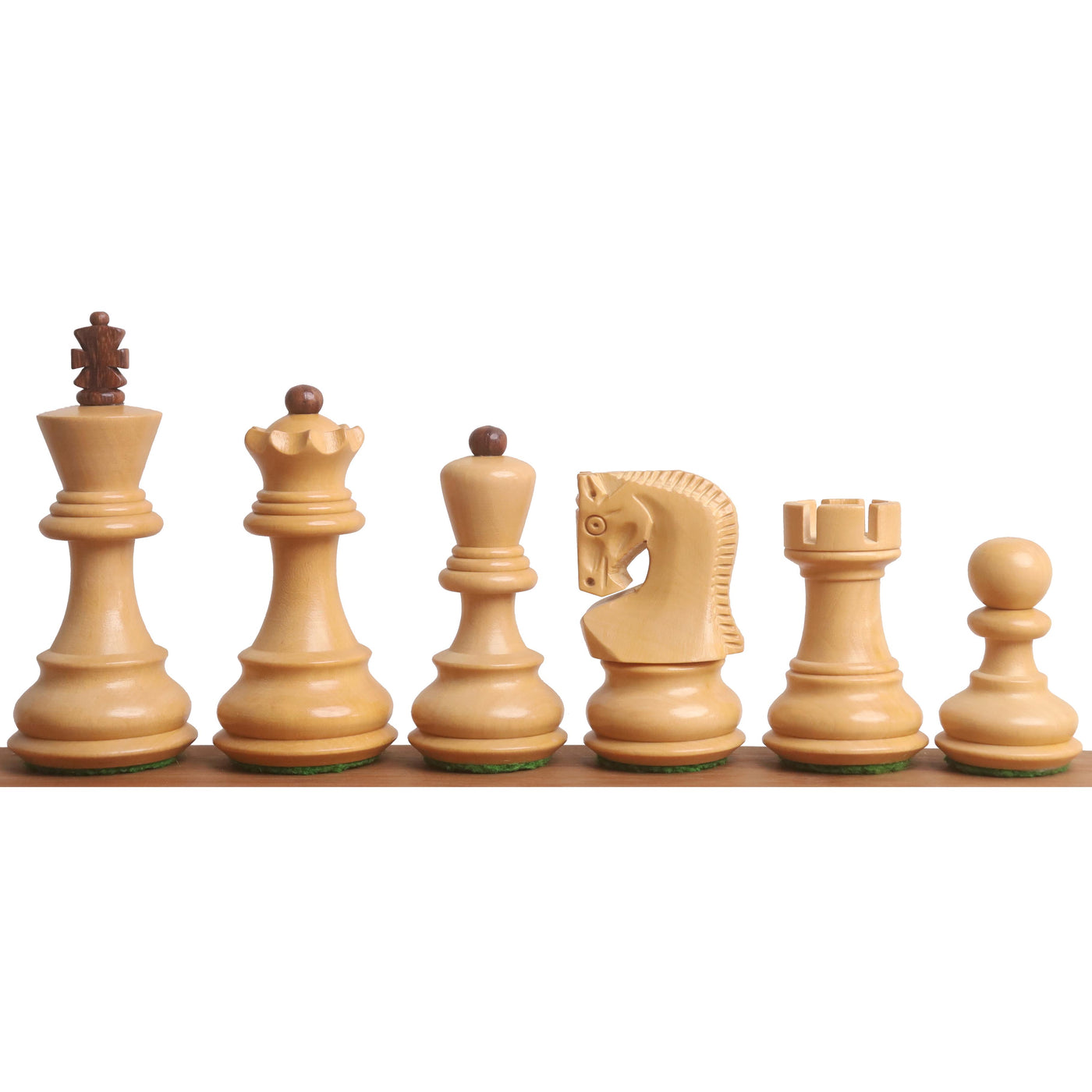 3.1" Russian Zagreb Minimalist Chessnut Air Sensor Compatible Set- Chess Pieces Only - Golden Rosewood & Boxwood