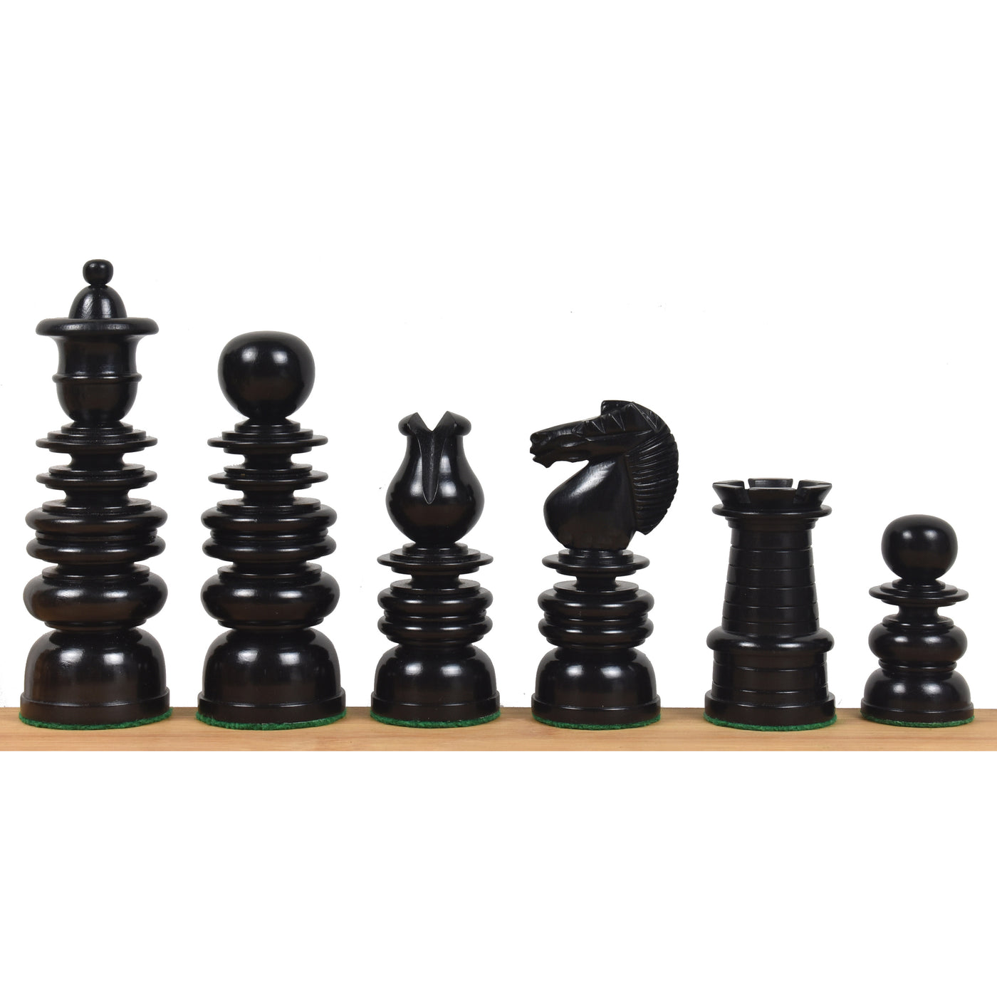 Slightly Imperfect 4.3" St. George Pre-Staunton Calvert Chess Set- Chess Pieces Only-Antiqued Boxwood And Ebony