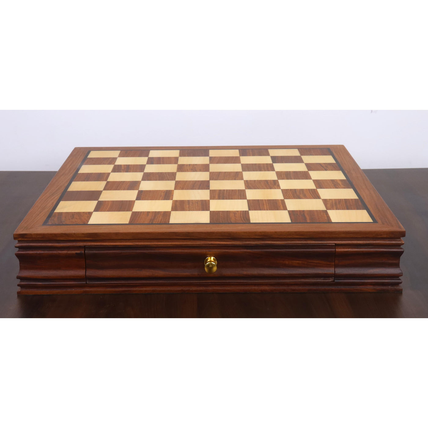 Combo of 20” Legacy Golden Rosewood Chess Board with 4” Professional Staunton Pieces (Gloss Finish)