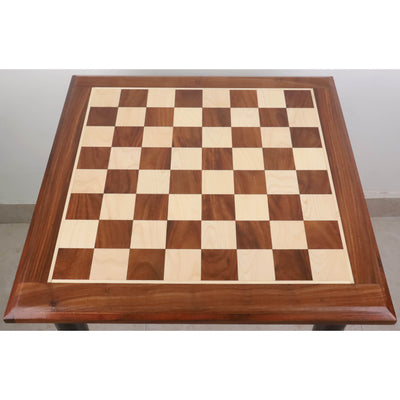 Combo of Pro Staunton Chess Pieces with 22" Wooden Tournament Chess Board Table