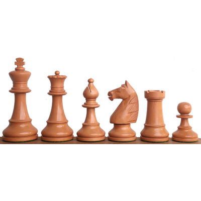 French Grandmaster's Staunton Chess Set - Chess Pieces Only- Antiqued Boxwood- 4.1" King